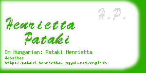henrietta pataki business card